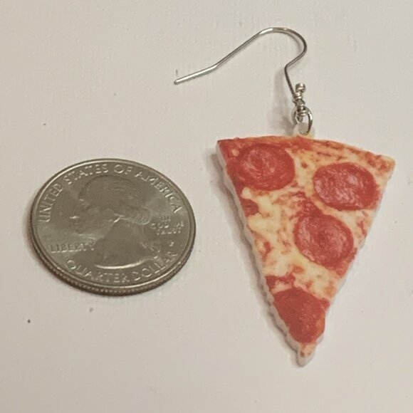Pizza Earring, Funny Food Earring, Gift Idea, Silly Earring, Pizza Party, Food - Picture 3 of 5
